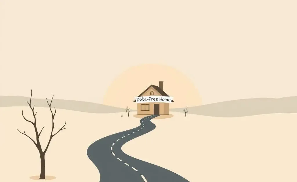 A road map leading to a house labeled 'Debt-Free Home.'