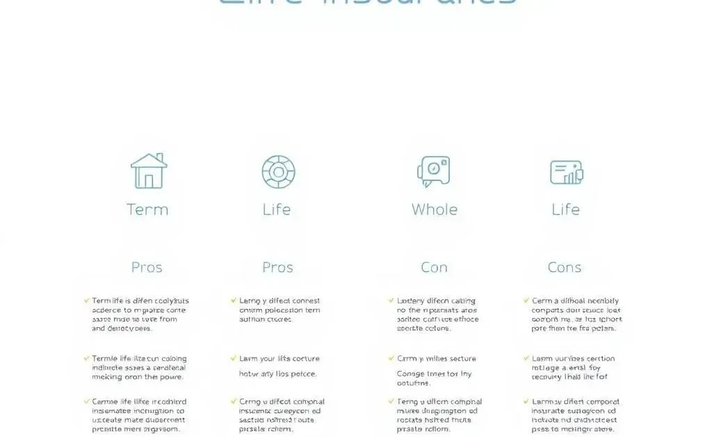 Chart comparing types of life insurance plans