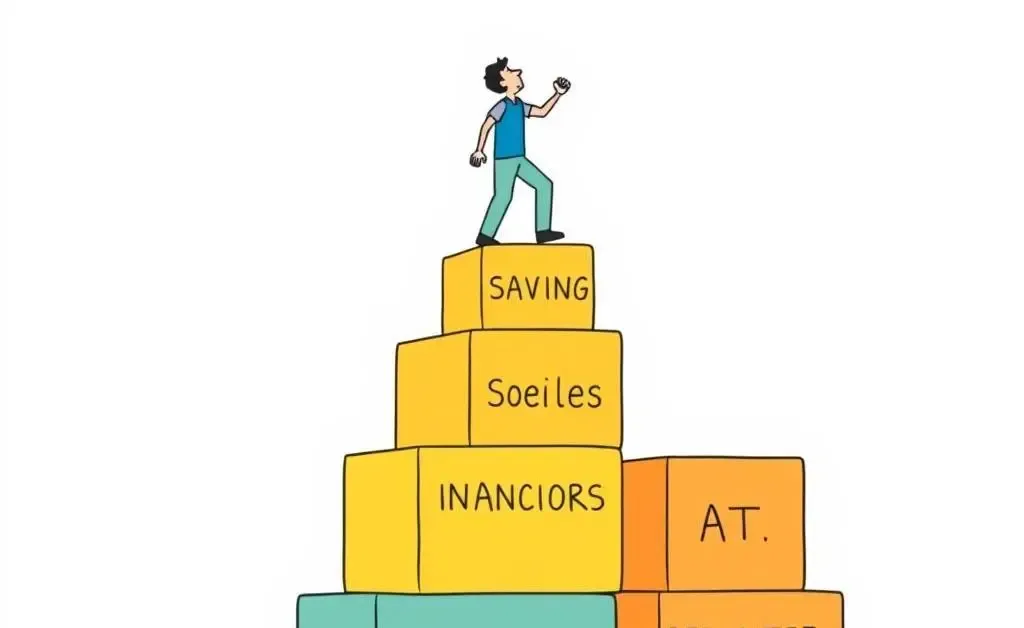 Person climbing ladder towards financial goals.