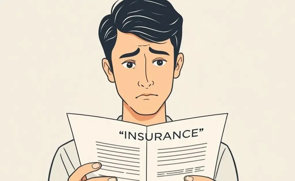 Person analyzing an insurance policy document.