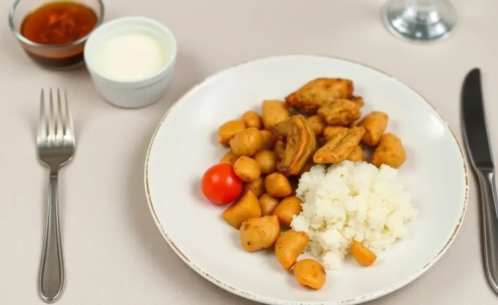 A simple place setting with a delicious home-cooked meal