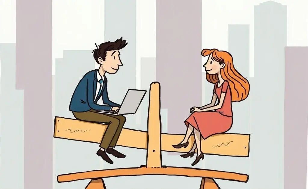 Illustration of balancing work and personal life.