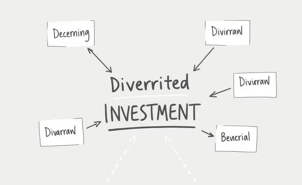 Hand-drawn style of a flowchart illustrating diversified investments.