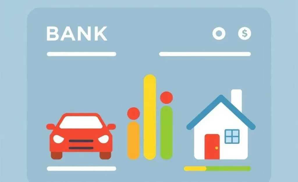 Bank account with saving progress for car and house