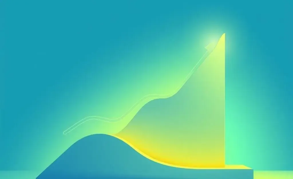 Clean, modern illustration of a financial growth graph with a credit score improving.