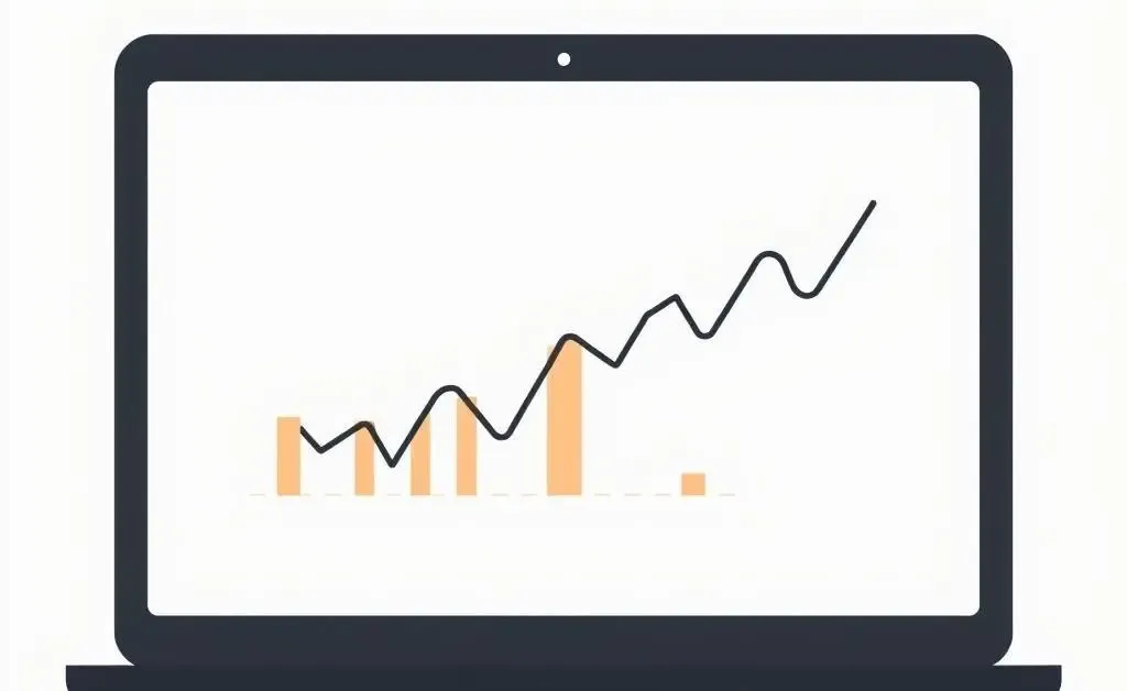 Person analyzing stock charts on a laptop
