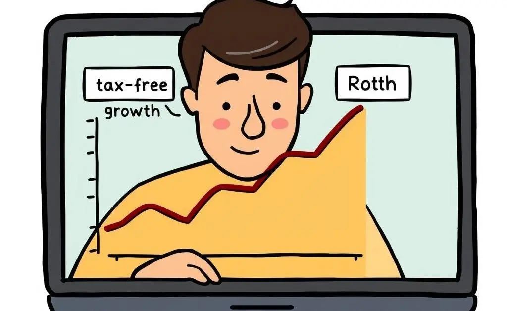 Person viewing tax-free growth chart on a laptop