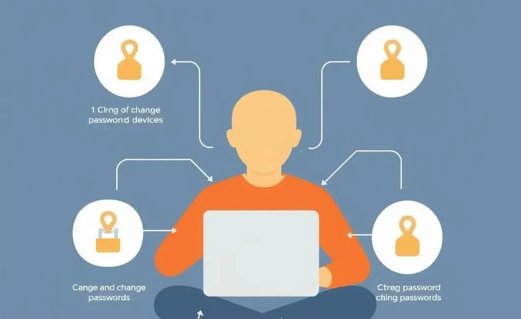 Visualization of someone changing passwords on multiple devices