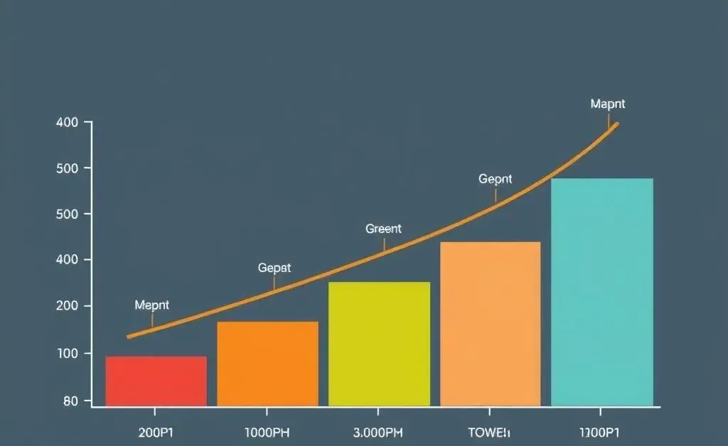 Diagram depicting growth over time for various asset classes
