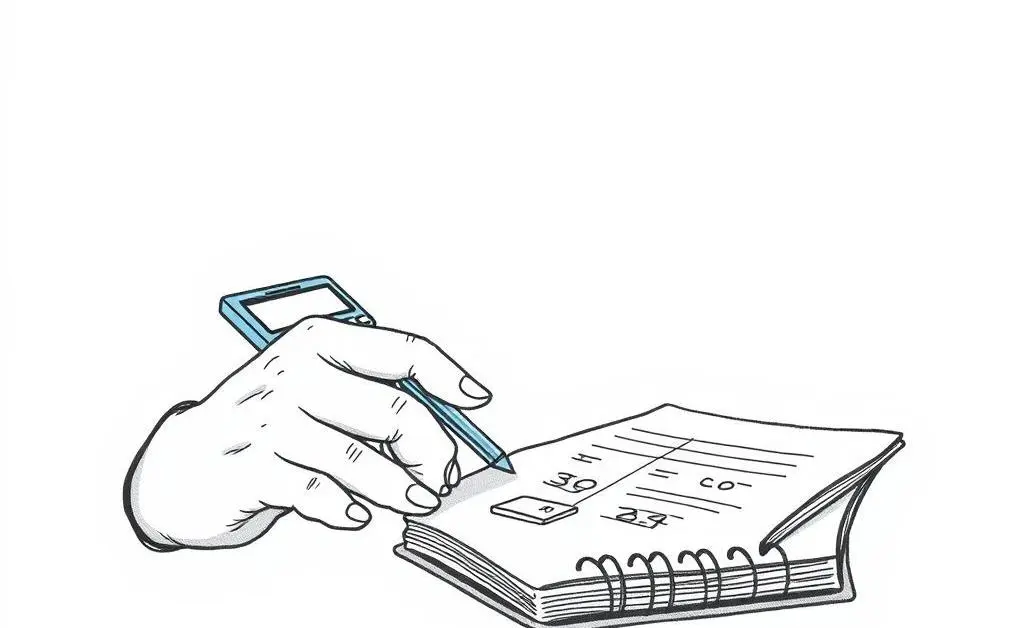 Person calculating taxes with a calculator