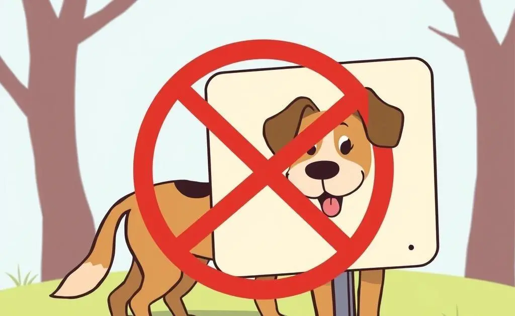 Cartoon of a no barking sign with a dog