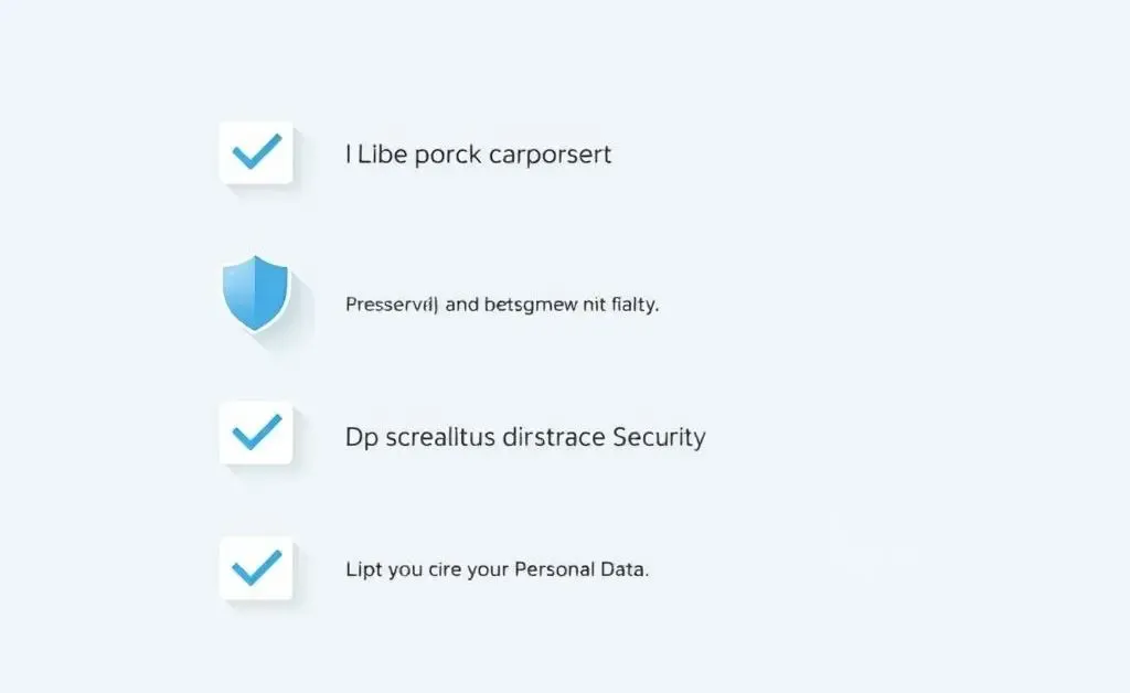 Simple modern image showing a checklist of actions to protect personal information.