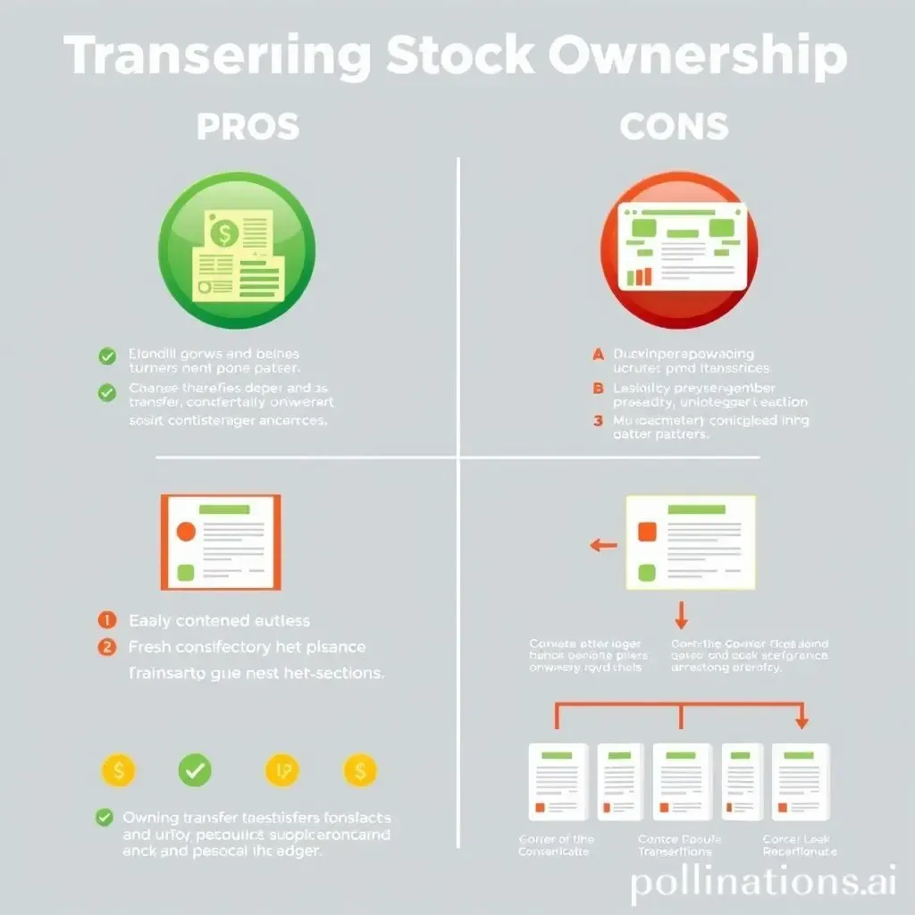Infographic showing pros and cons of stock transfers