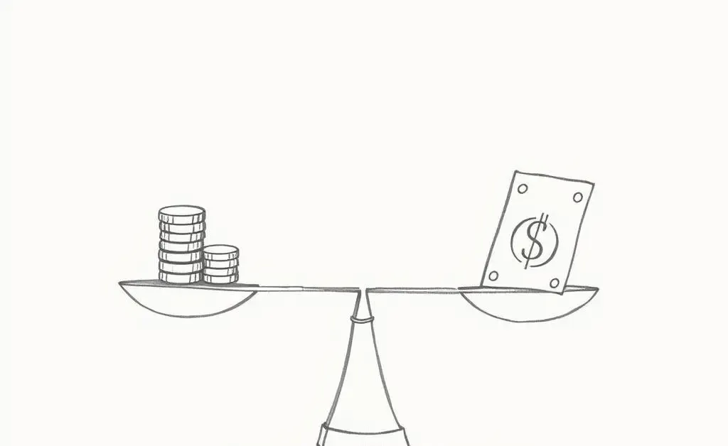 Scales balancing costs and premiums