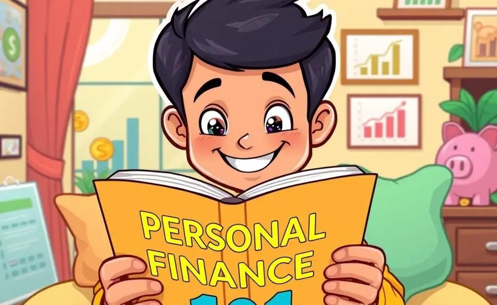 A person reading 'Personal Finance 101'