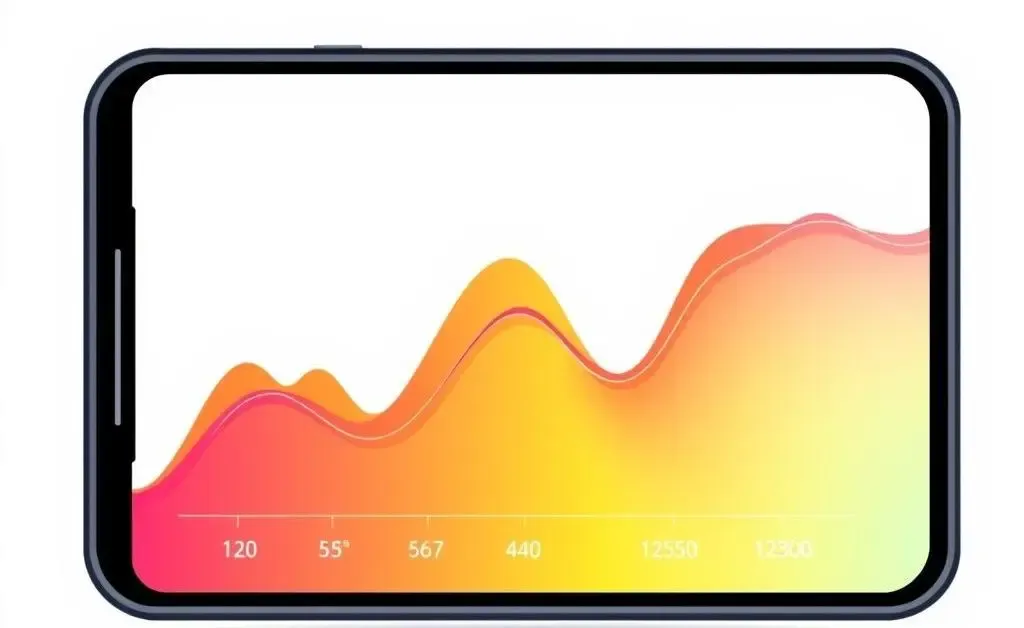 Illustration of a stock market app on a smartphone