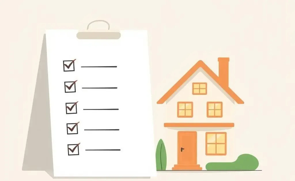 Checklist next to a house