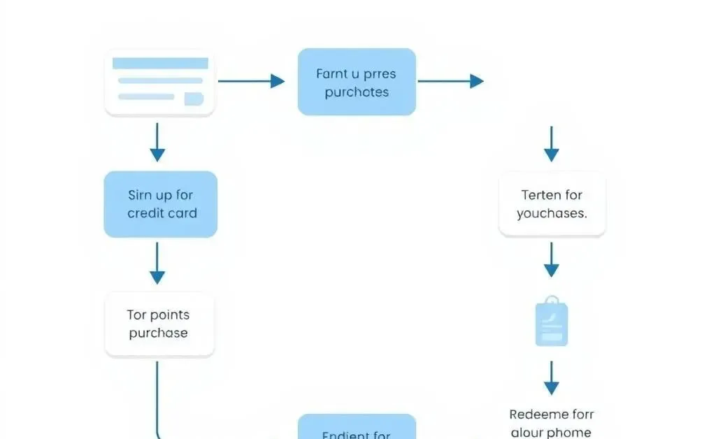 Flowchart of earning and redeeming credit card points