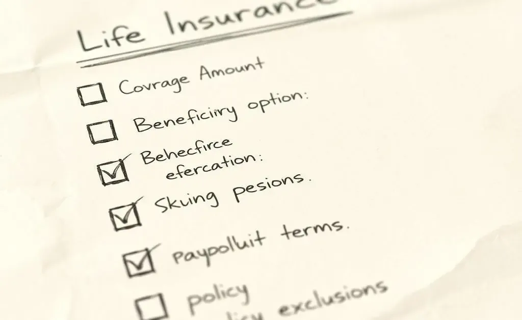 Checklist with life insurance policy features
