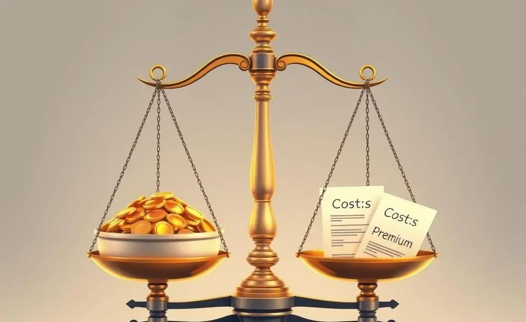 Scale balancing life insurance benefits and costs