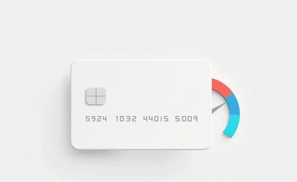 Minimalist depiction of a credit card and a usage meter