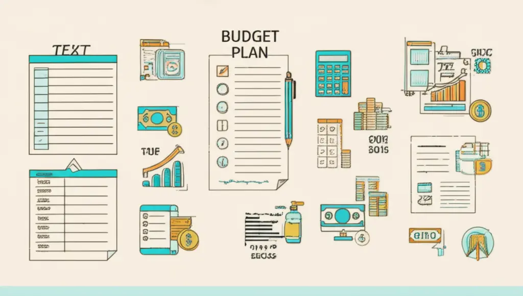 Infographic showing a budget plan layout
