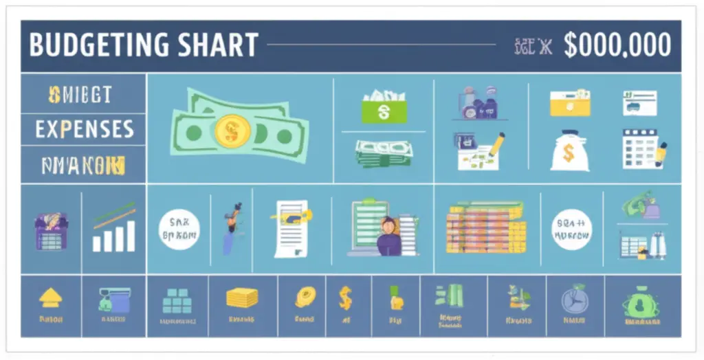 A chart showing budgeting with expenses.