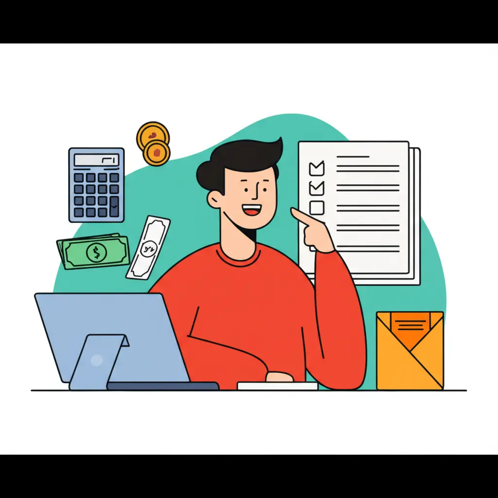 Person planning their budget with a calculator
