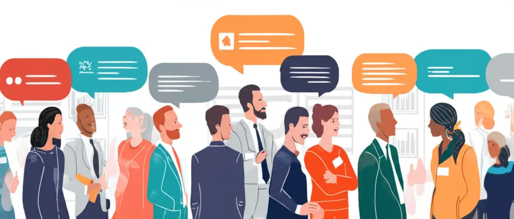 Networking at a finance conference