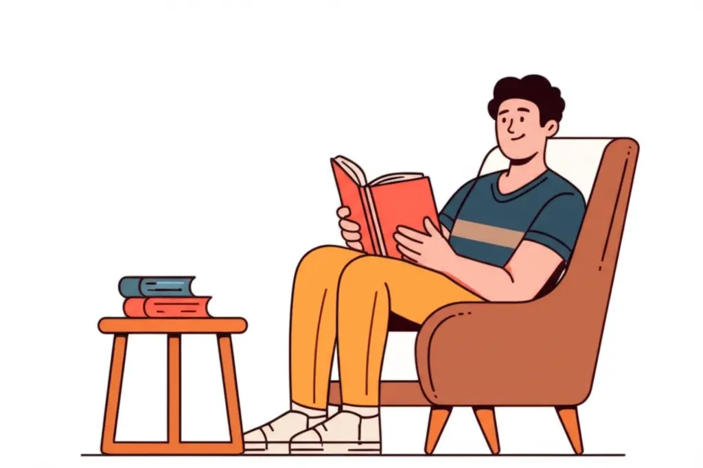 Person reading a financial book