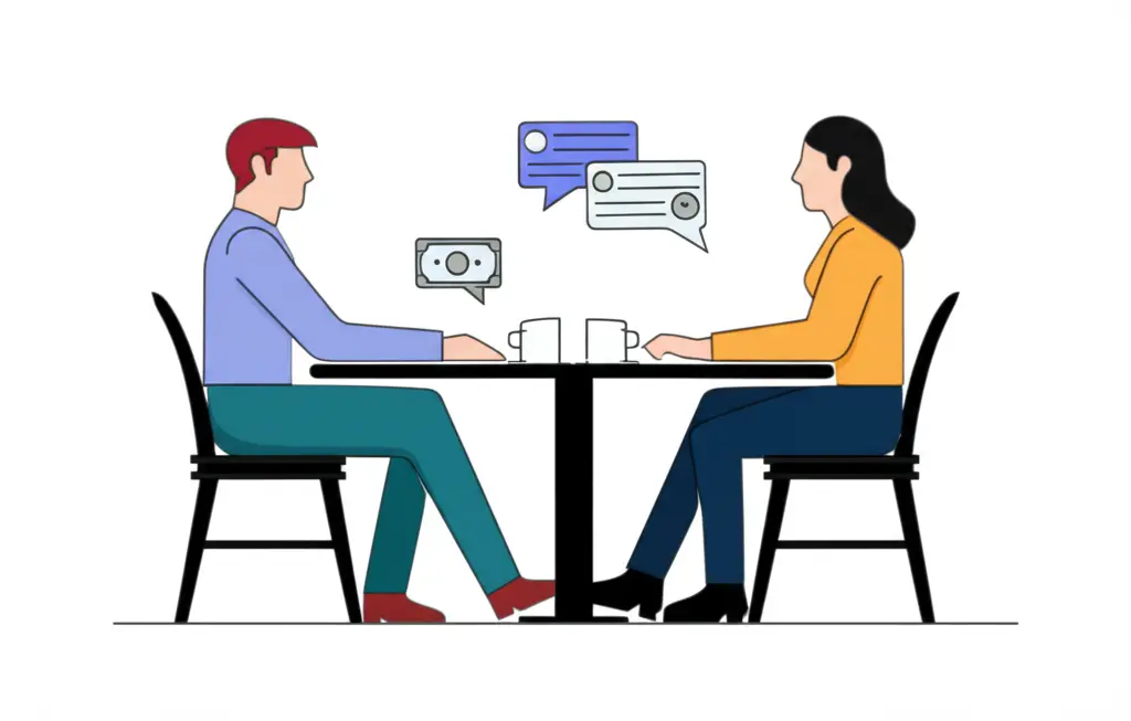 Friendly finance discussion over coffee