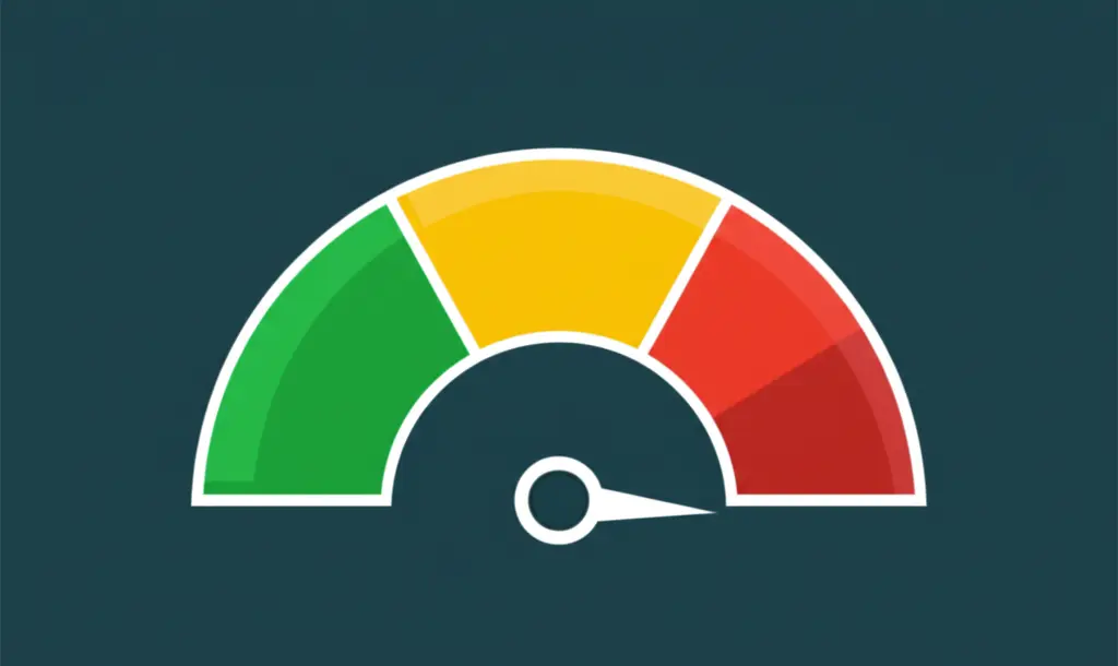 Credit score gauge illustration.