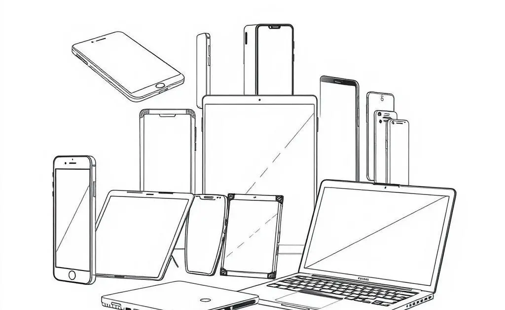 Sketch of various imported tech products