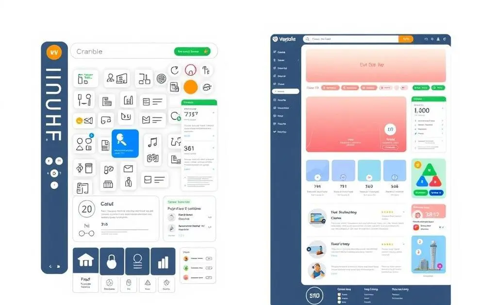 Comparison of outdated and modern web UI for banking platforms
