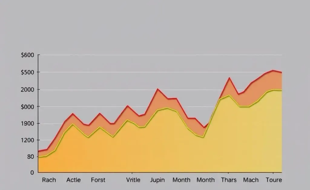 A chart comparing the income variability of a Mortgage Loan Originator over a year.