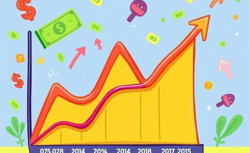 Simplified chart illustrating inflation trends over five years.