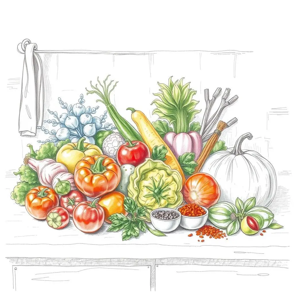 An assortment of fresh ingredients for cooking