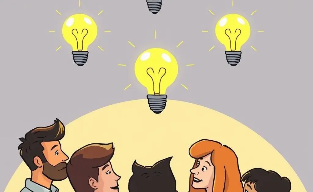 A group of people brainstorming innovative ideas