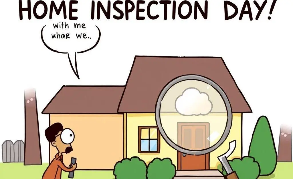 Home inspection day illustrated in a comic strip