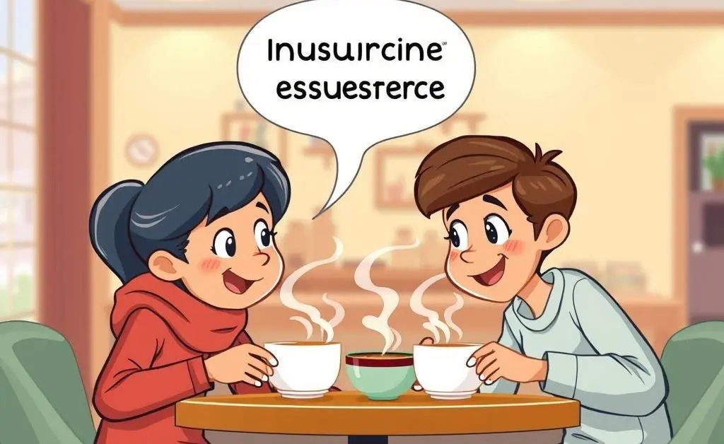 Two figures having a warm conversation over coffee about insurance advice