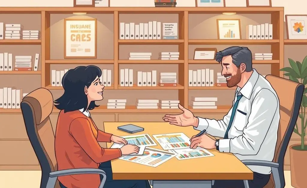 Chatting with an insurance advisor about options