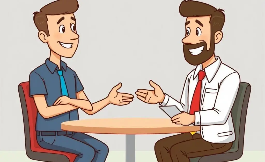 Friendly conversation between a customer and insurance broker