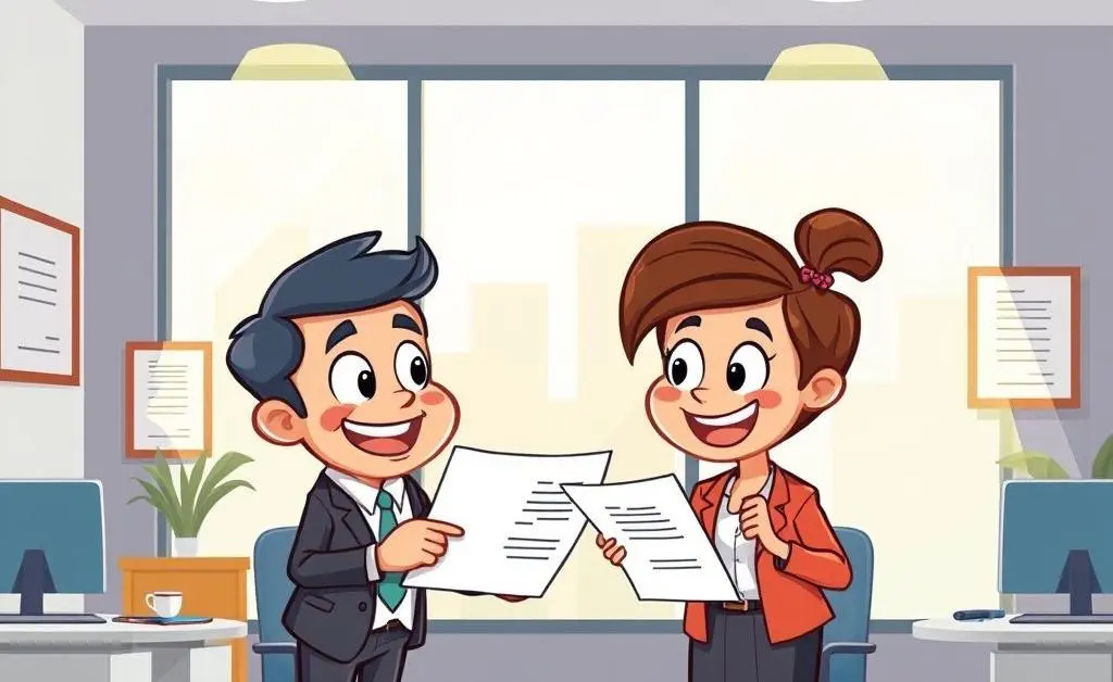An insurance agent explaining documents to a client