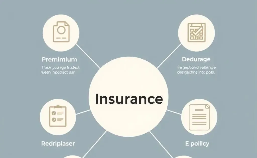 A minimalist infographic explaining basic insurance terms.