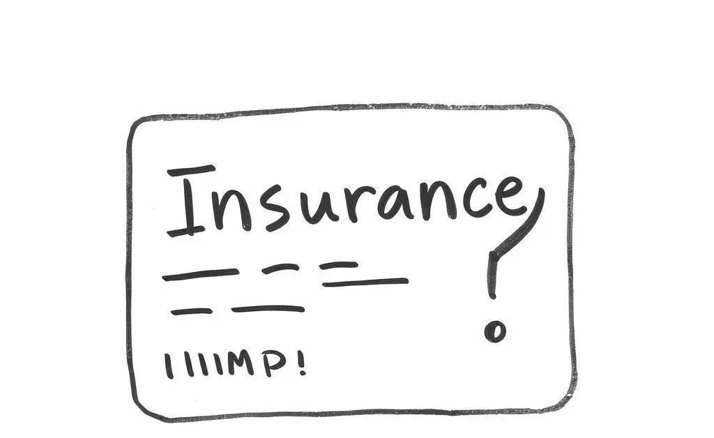 A hand-drawn image of an insurance card next to a question mark.