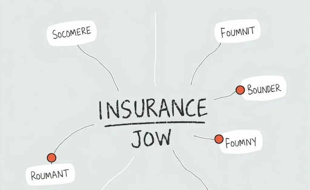 Hand-drawn map-style image of various career paths leading to an insurance job