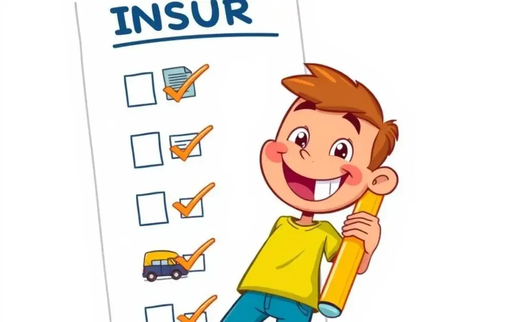 Checklist with insurance items ticked off