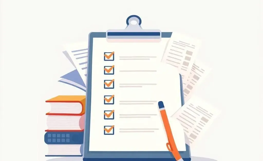 A checklist with insurance-related items.