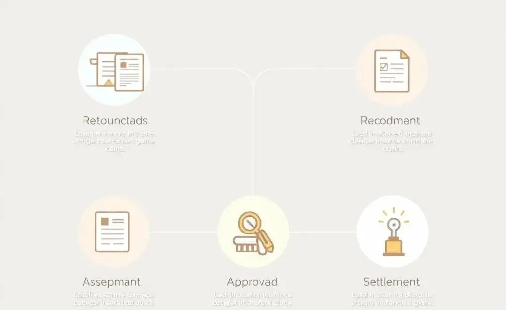 Simple visual guide showing steps in the insurance claim process