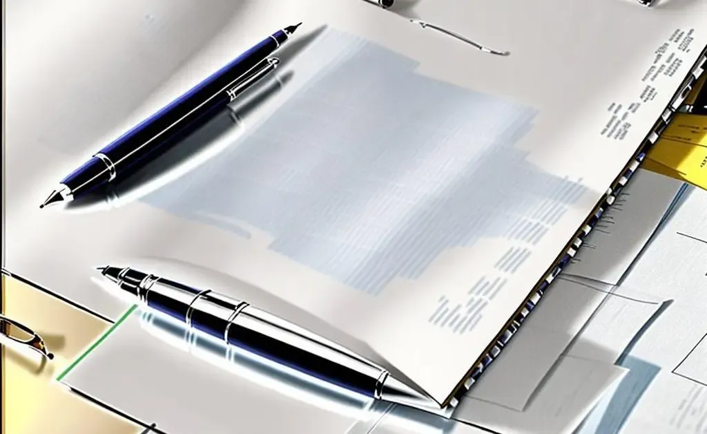 Illustration of paperwork and a pen to symbolize the car insurance claims process